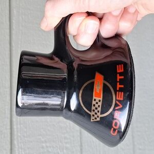 Vintage Corvette No Slip Mug Black Red Gold Racing Cars